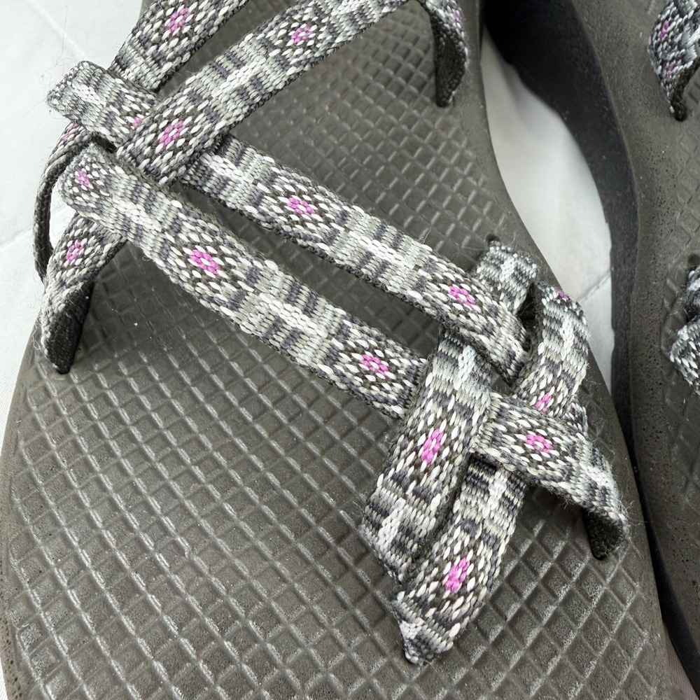 Chaco Z1 Classic Sport Sandals Womens 9 Gray Purple Adjustable Hiking Outdoor - Picture 10 of 13